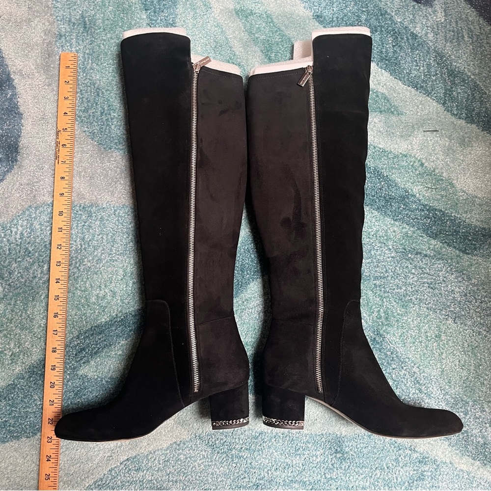Michael Kors “Sabrina” black suede zip-up over-knee boots. NWT❣️ - Picture 4 of 14